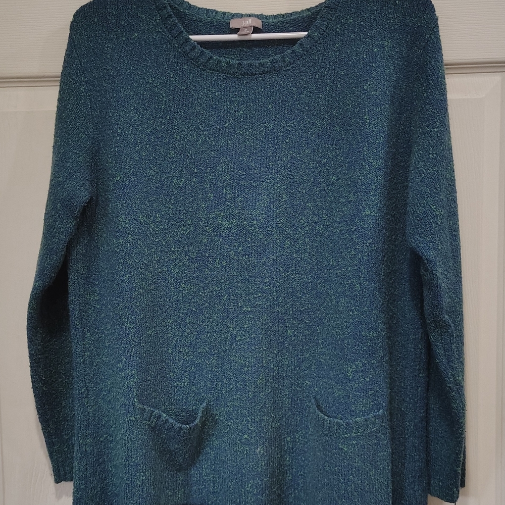 J. Jill Blue Crew Neck Sweater